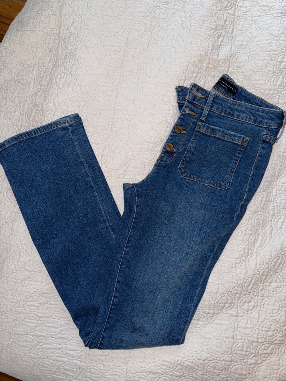 High-Rise Button-Fly Women's Sanctuary Blue Jeans